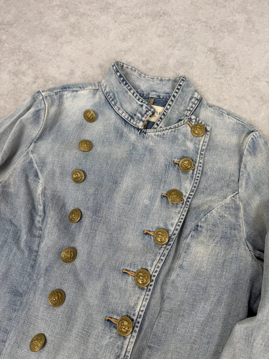2010s Ralph Lauren Blue Denim Officer Napoleon Jacket JFBmklN 8