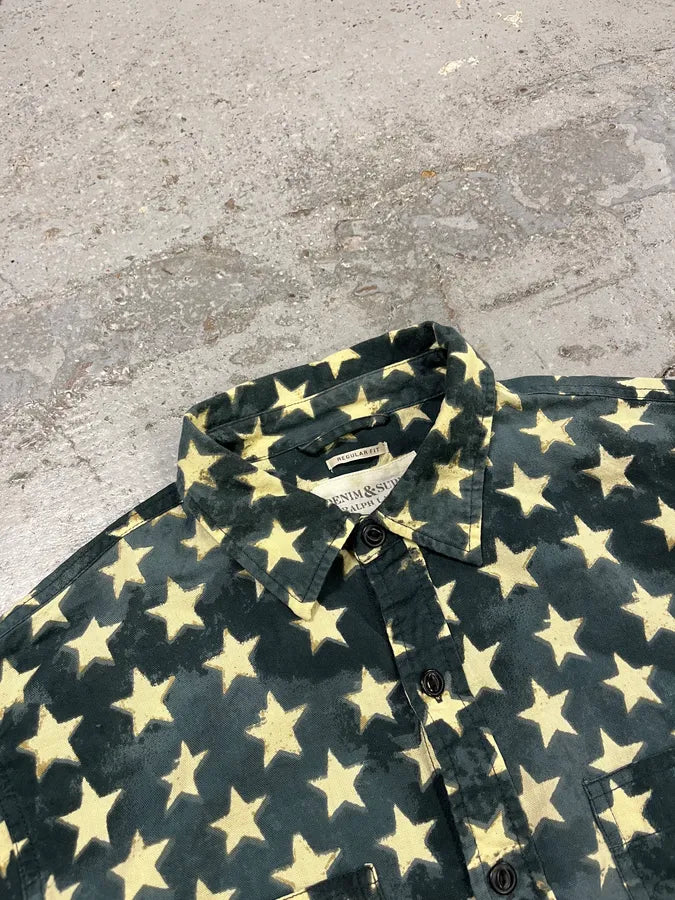 2010s Ralph Lauren Bue Star Print Shirt yJXvgLo 4