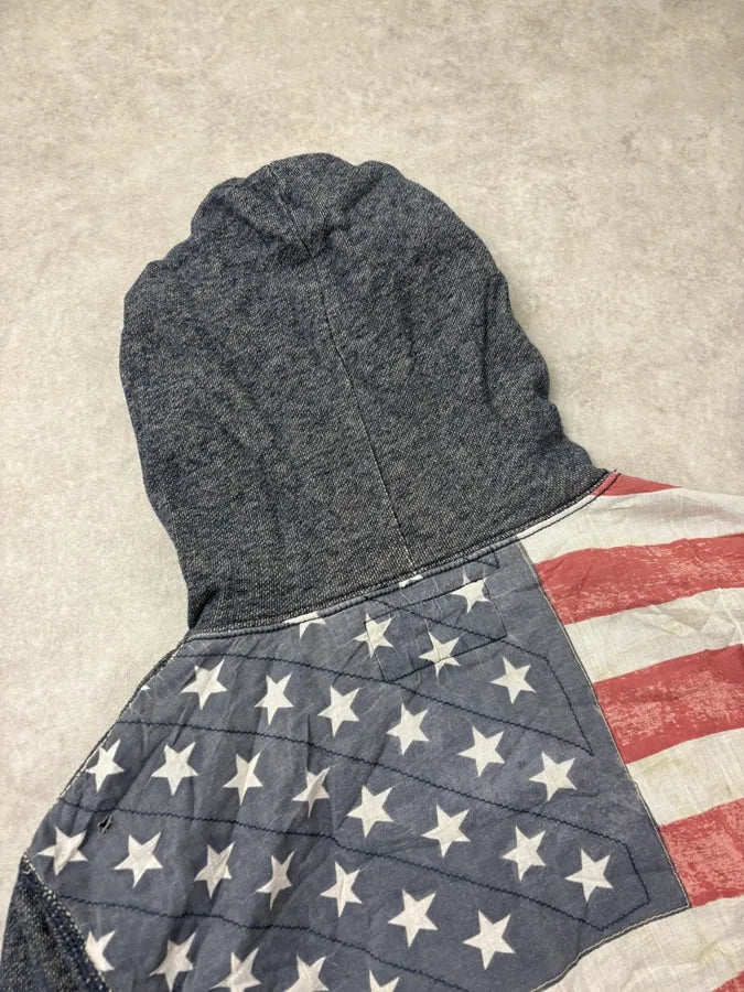 2010s Ralph Lauren Charcoal American Flag Zip-up Hoodie RvfotGw 8