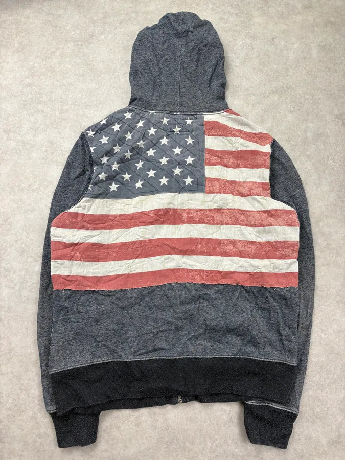 2010s Ralph Lauren Charcoal American Flag Zip-up Hoodie RvfotGw 2