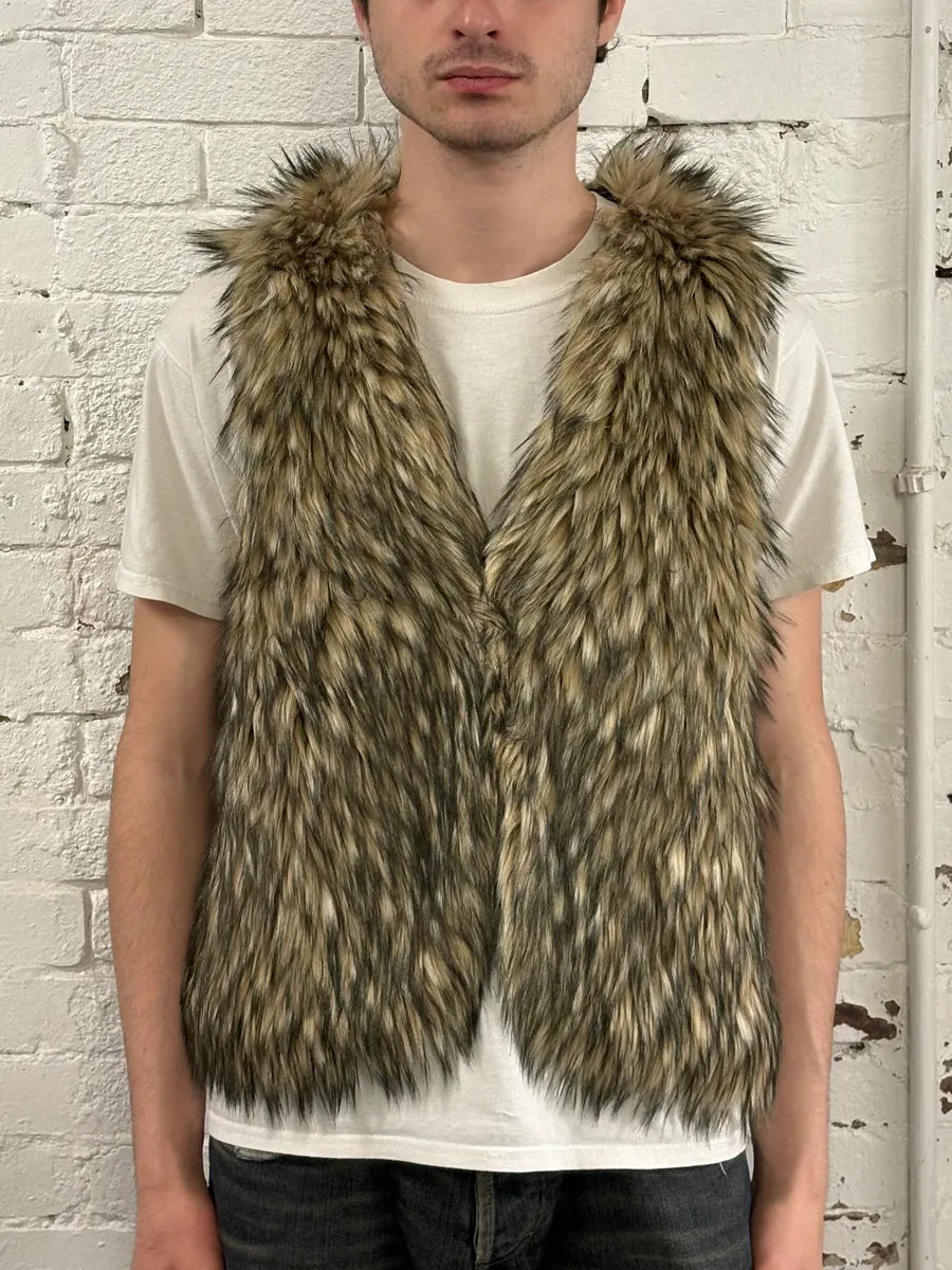 2010s Ralph Lauren Denim & Supply Beige Faux Fur Vest SgeBOQd 1