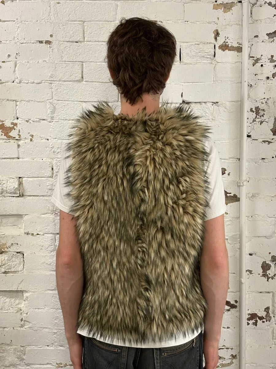 2010s Ralph Lauren Denim & Supply Beige Faux Fur Vest SgeBOQd 2
