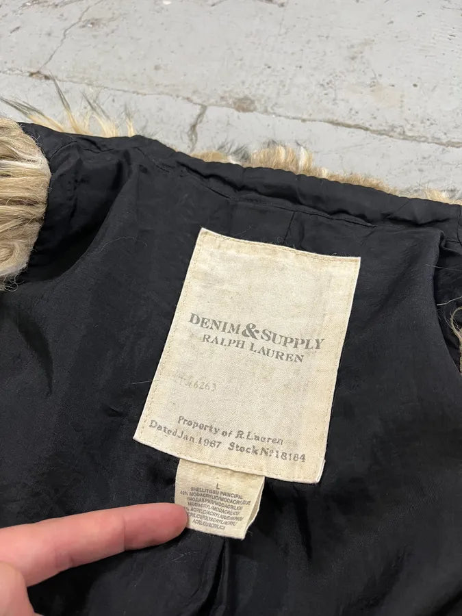 2010s Ralph Lauren Denim & Supply Beige Faux Fur Vest SgeBOQd 7