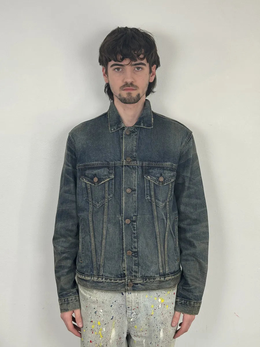 2010s Ralph Lauren Denim & Supply Blue Eagle Faded Denim Jacket  byBwJWQ 3