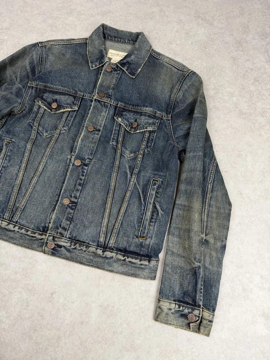 2010s Ralph Lauren Denim & Supply Blue Eagle Faded Denim Jacket  byBwJWQ 5