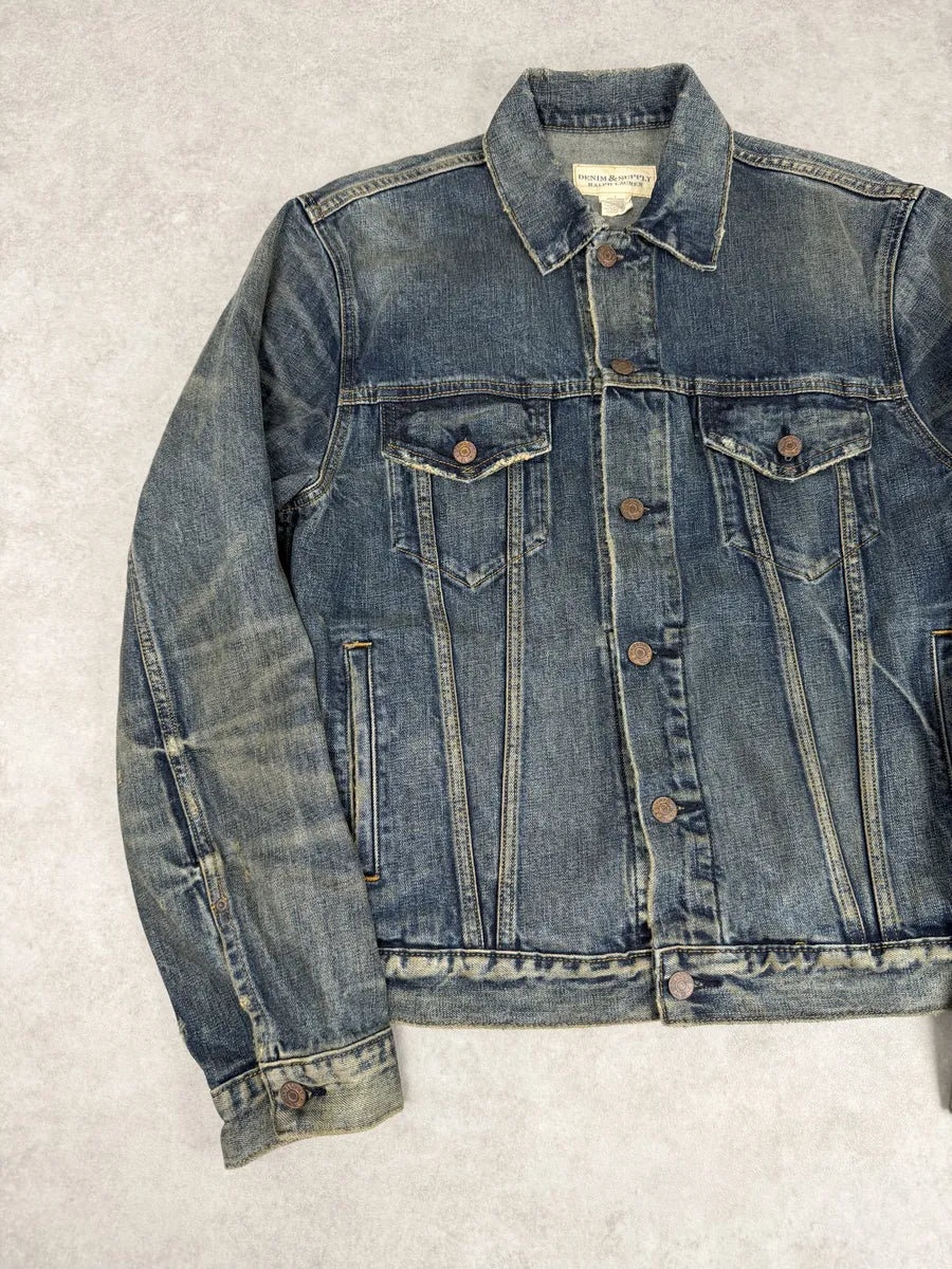 2010s Ralph Lauren Denim & Supply Blue Eagle Faded Denim Jacket  byBwJWQ 8
