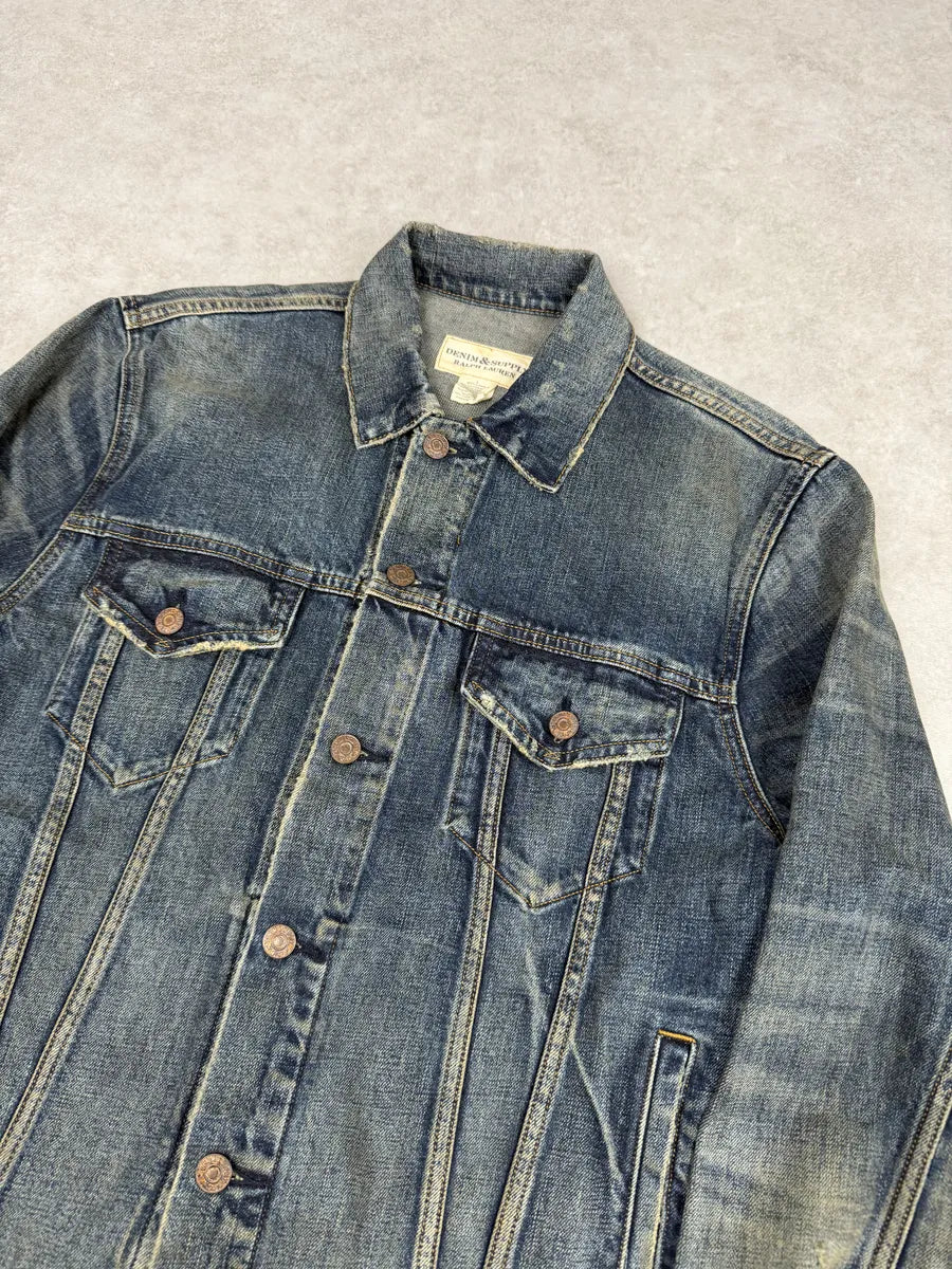 2010s Ralph Lauren Denim & Supply Blue Eagle Faded Denim Jacket  byBwJWQ 9