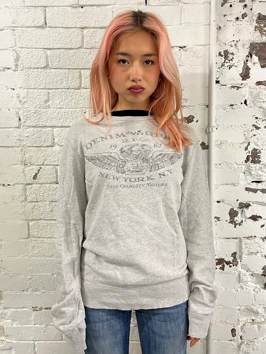 2010s Ralph Lauren Denim & Supply Motors Grey Sweater Veqmhqa 1