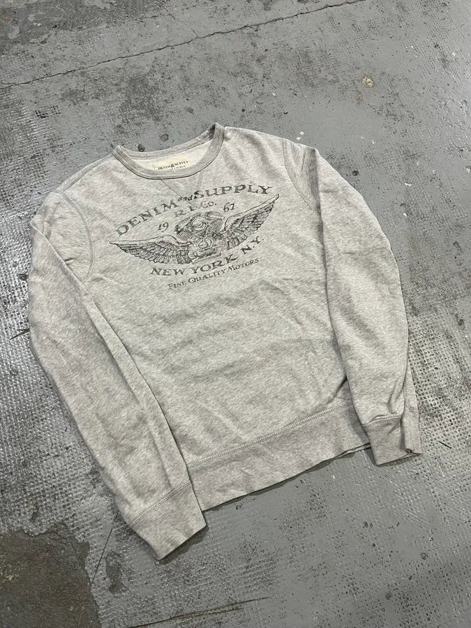 2010s Ralph Lauren Denim & Supply Motors Grey Sweater Veqmhqa 3