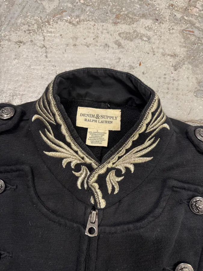 2010s Ralph Lauren Denim & Supply Officer Black Buttoned Jacket bviTSfH 3