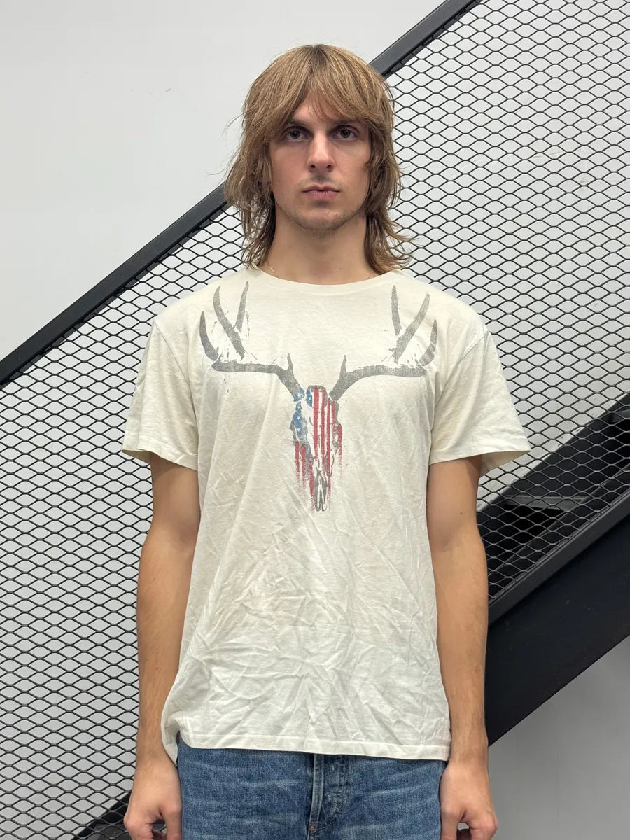 2010s Ralph Lauren Denim & Supply USA Antler Cream T-Shirt zPaiCem 0