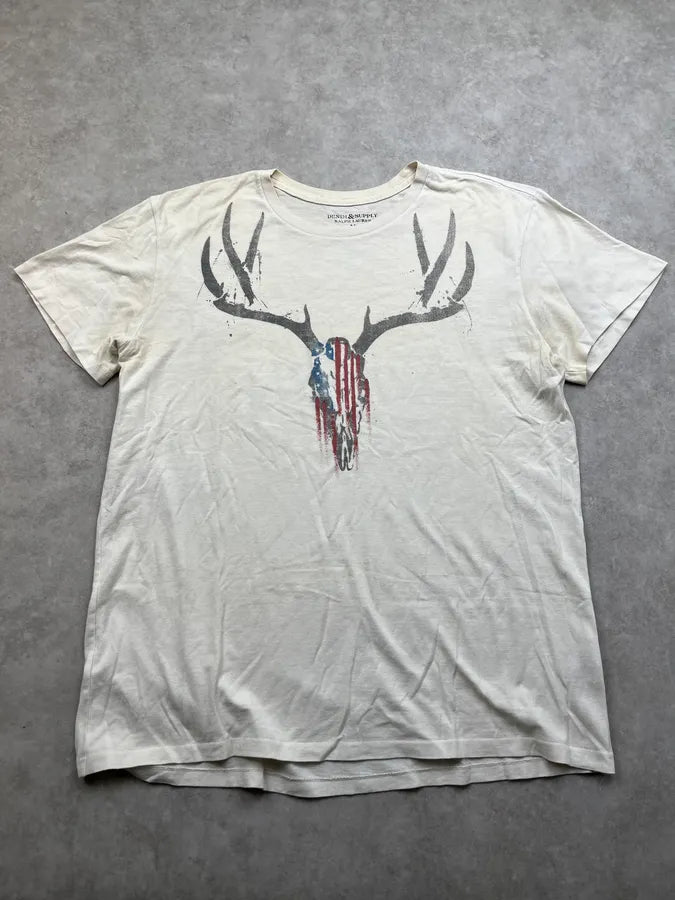 2010s Ralph Lauren Denim & Supply USA Antler Cream T-Shirt zPaiCem 1