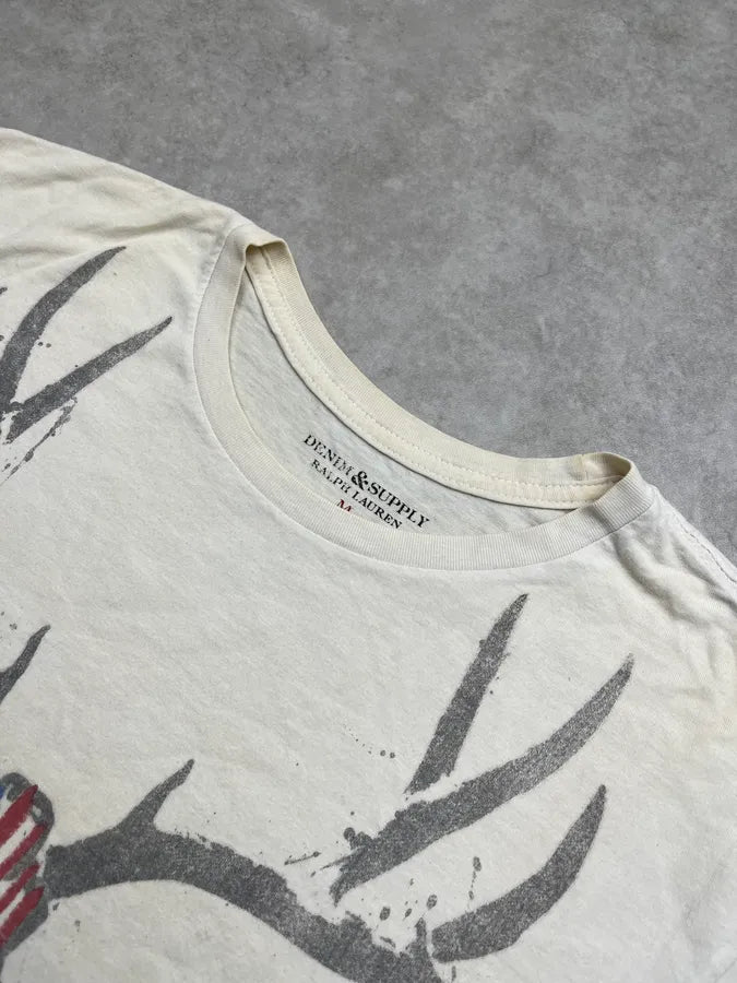 2010s Ralph Lauren Denim & Supply USA Antler Cream T-Shirt zPaiCem 3