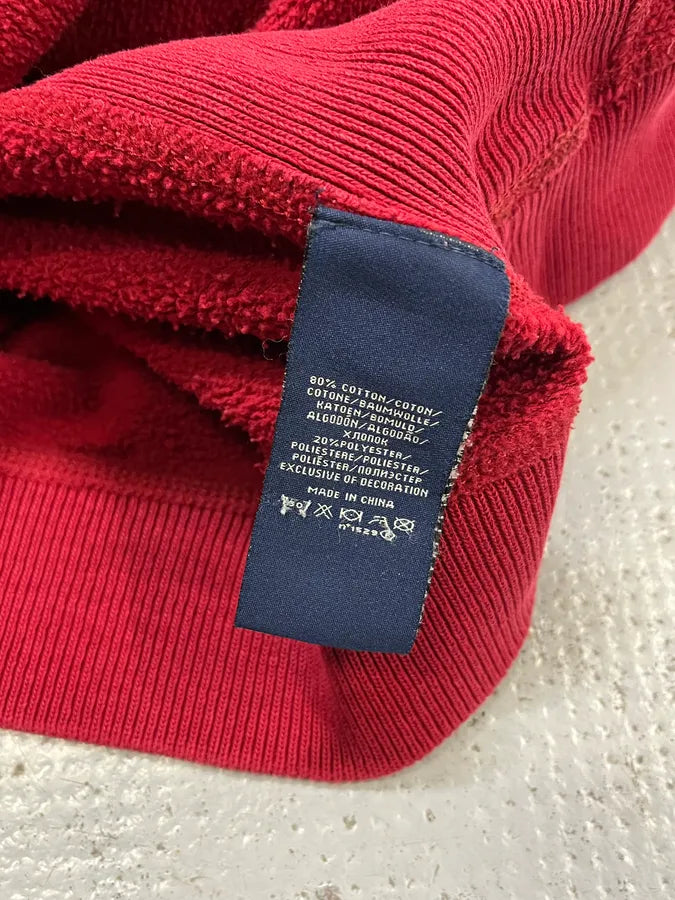 2010s Ralph Lauren Denim & Supply USA Distressed Flag Red Hoodie wJMmlJj 8