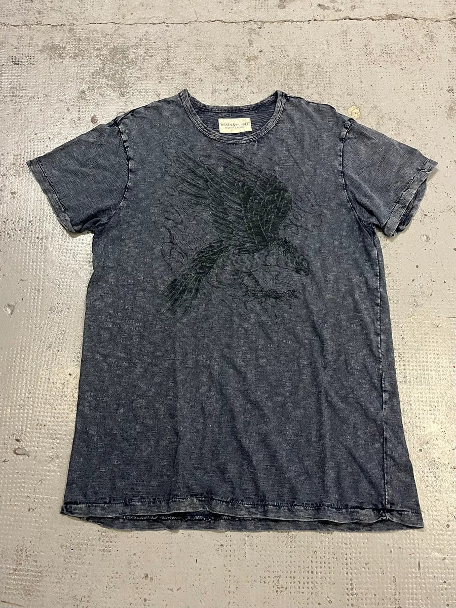 2010s Ralph Lauren Denim Supply Eagle Navy T-Shirt orzjTMk 0