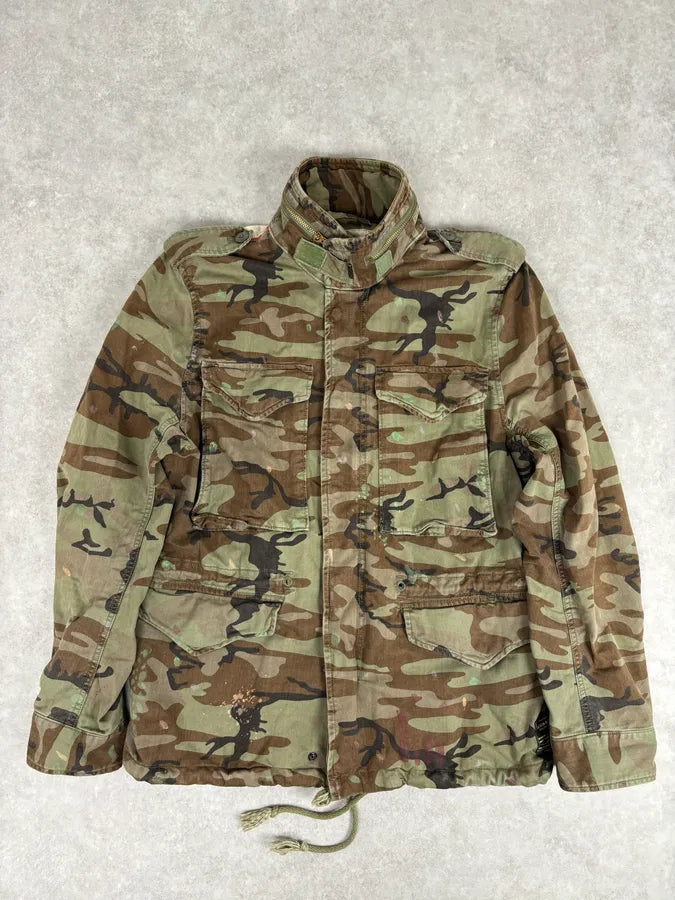 2010s Ralph Lauren Denim Supply USA Flag Distressed Camo Green Jacket XgzgenS 2