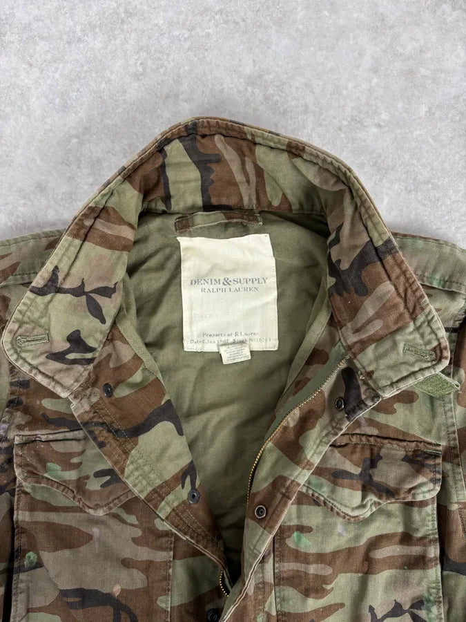 2010s Ralph Lauren Denim Supply USA Flag Distressed Camo Green Jacket XgzgenS 7