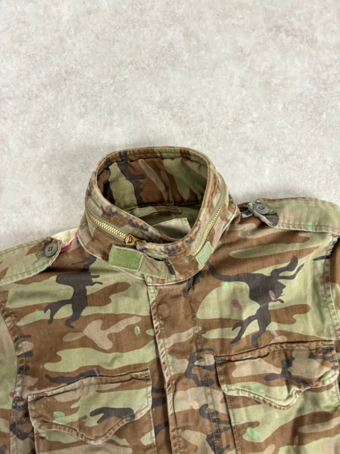 2010s Ralph Lauren Denim Supply USA Flag Distressed Camo Green Jacket XgzgenS 3