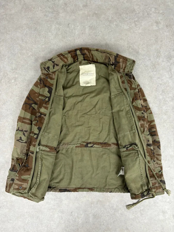 2010s Ralph Lauren Denim Supply USA Flag Distressed Camo Green Jacket XgzgenS 6