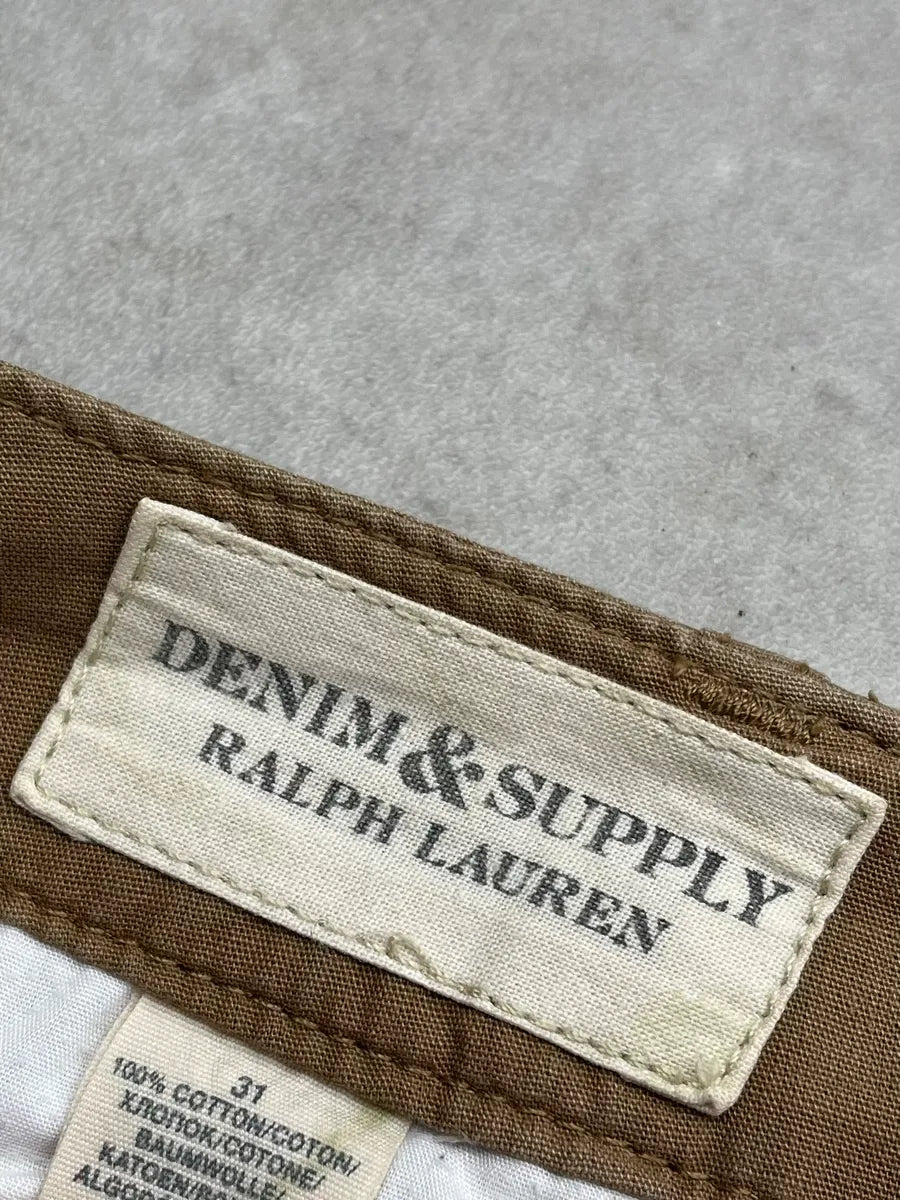 2010s Ralph Lauren Distressed USA Flag Beige Shorts pTdsyqB 8