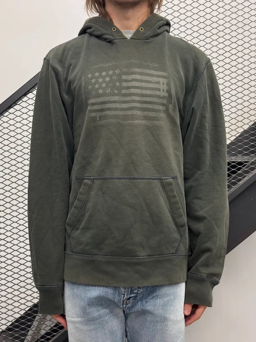 2010s Ralph Lauren Faded Khaki USA Faded Flag Hoodie avLghap 1