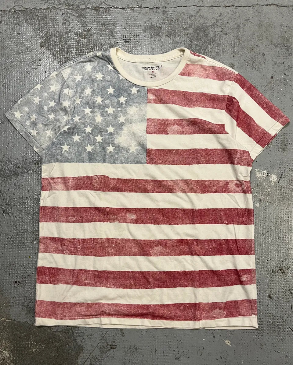 2010s Ralph Lauren Faded White USA Flag T-Shirt  dwUrsUw 0