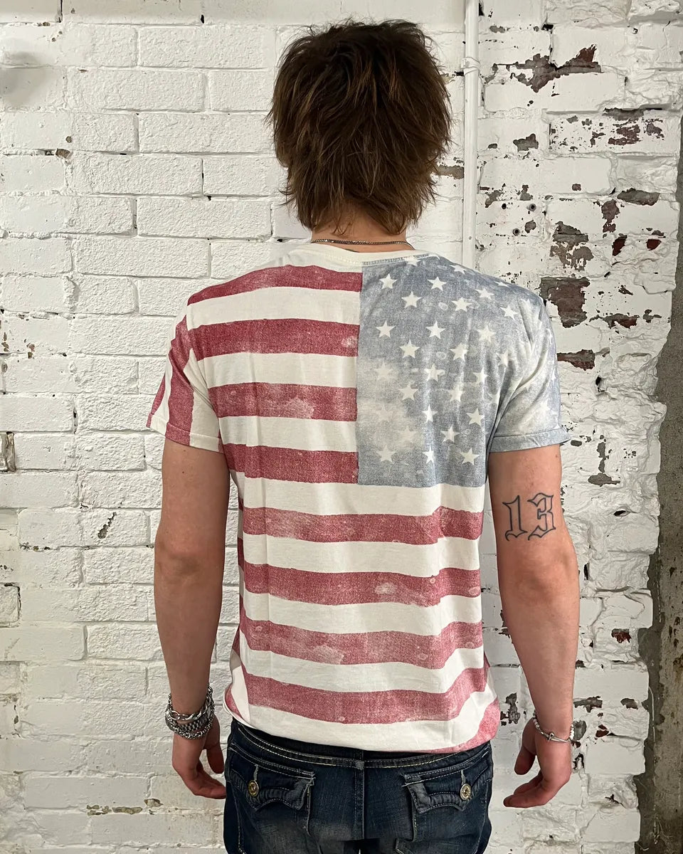 2010s Ralph Lauren Faded White USA Flag T-Shirt  dwUrsUw 2