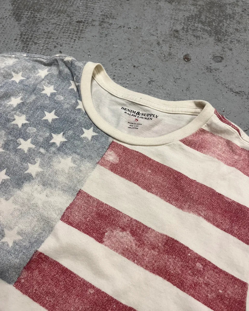 2010s Ralph Lauren Faded White USA Flag T-Shirt  dwUrsUw 4