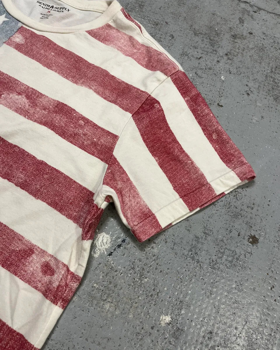 2010s Ralph Lauren Faded White USA Flag T-Shirt  dwUrsUw 5