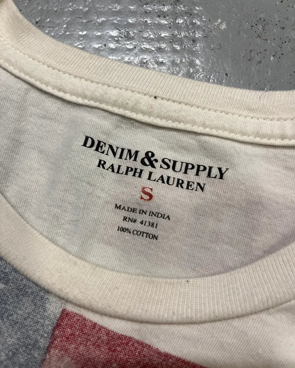 2010s Ralph Lauren Faded White USA Flag T-Shirt  dwUrsUw 8