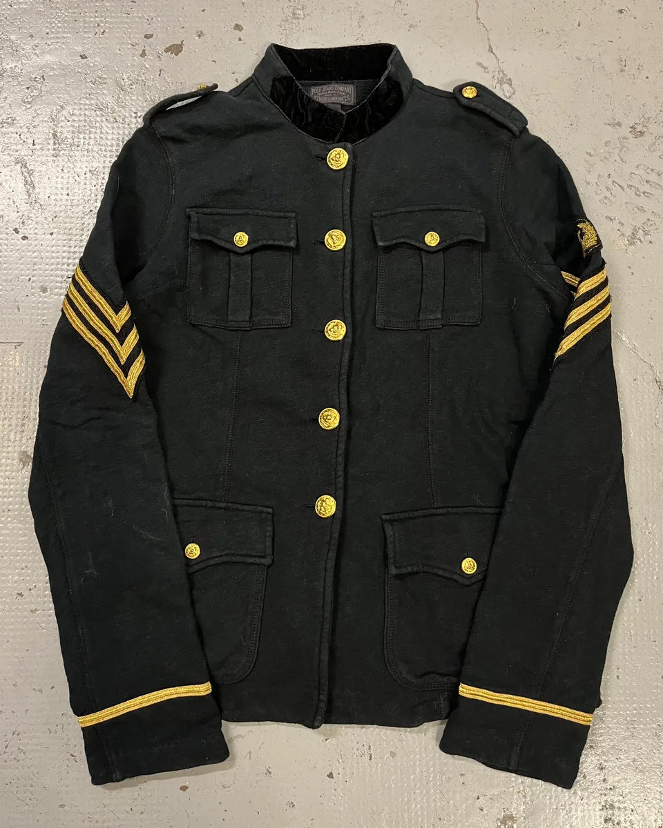 2010s Ralph Lauren Gold Buttons Officer Black Jacket  gzuDuwz 0
