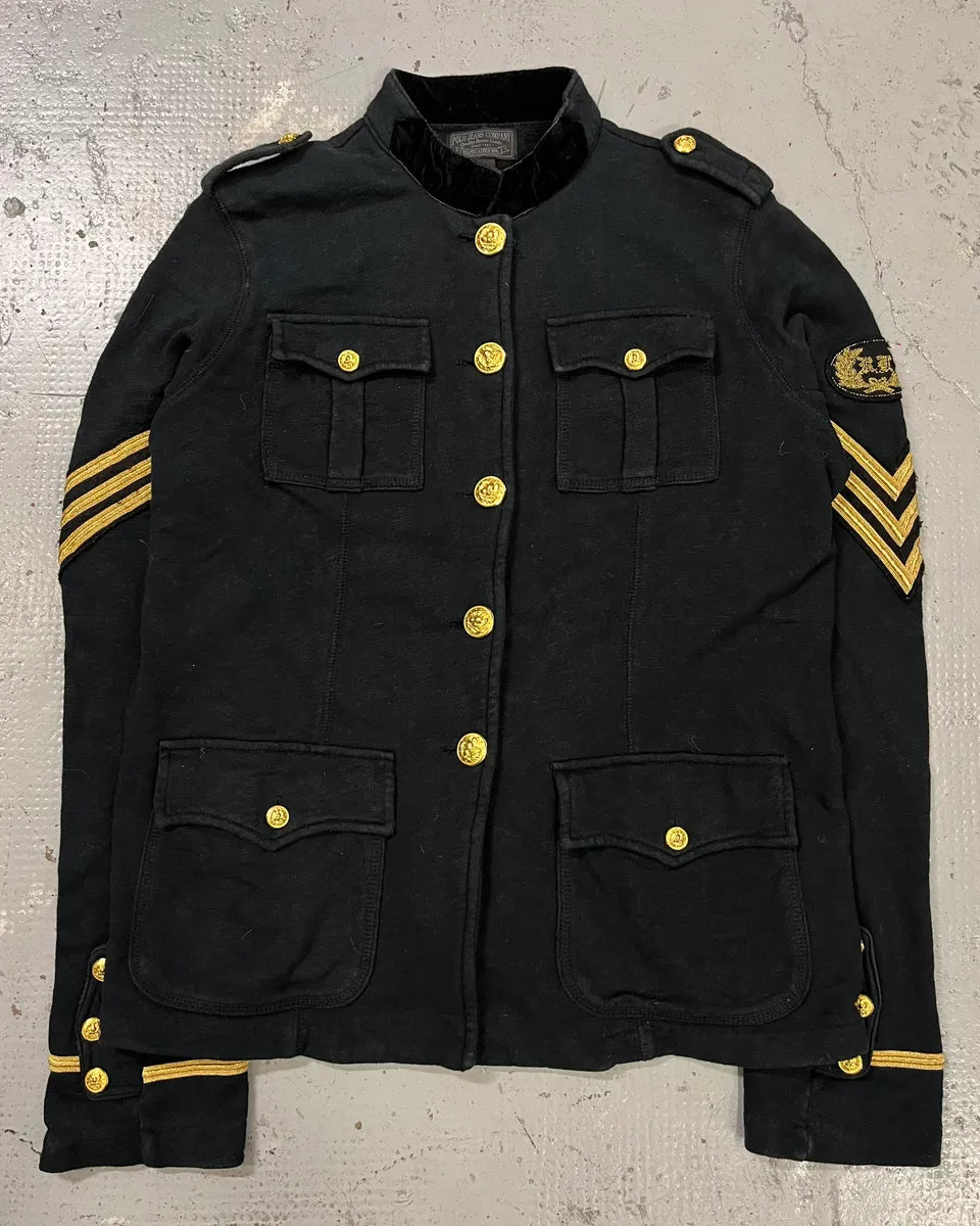 2010s Ralph Lauren Gold Buttons Officer Black Jacket  gzuDuwz 3