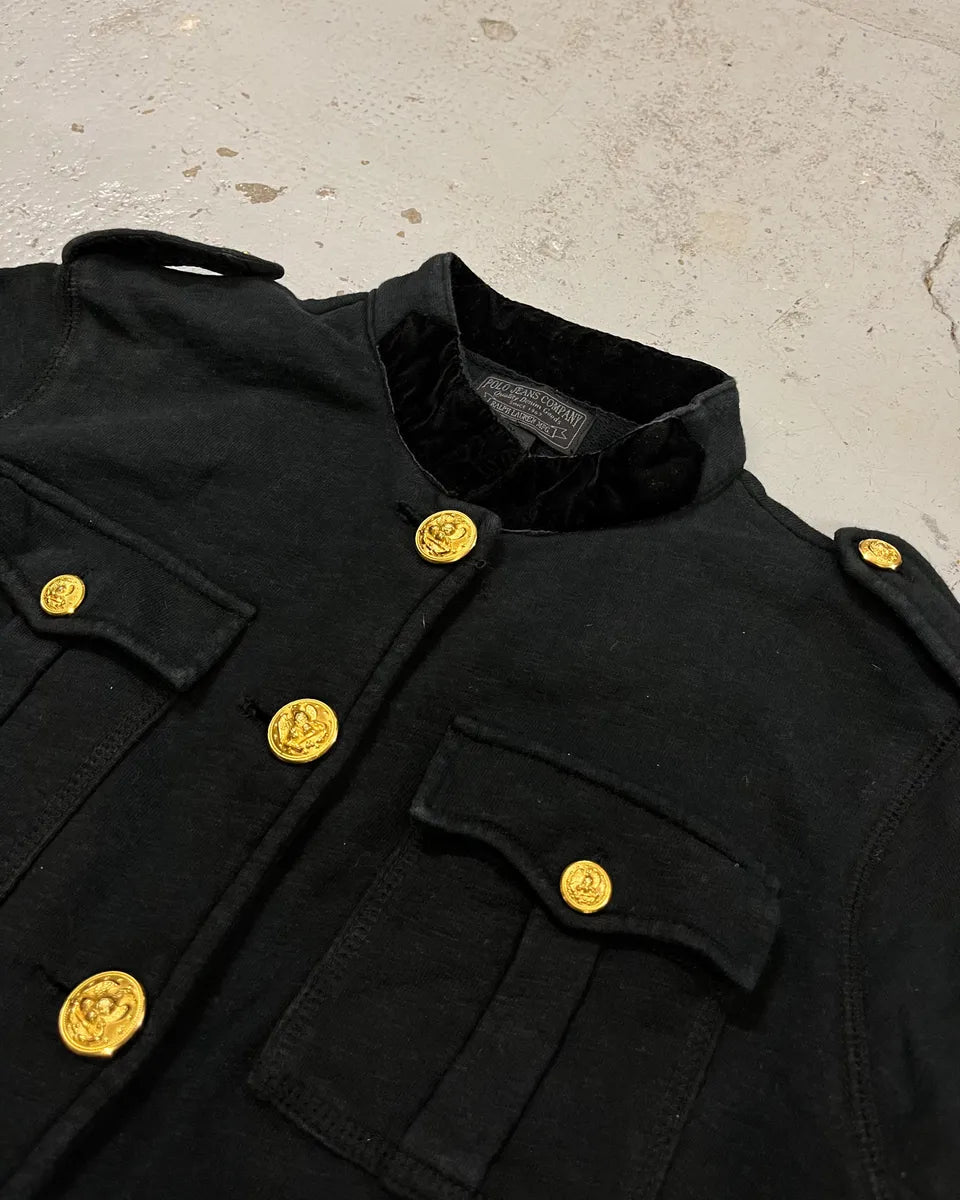 2010s Ralph Lauren Gold Buttons Officer Black Jacket  gzuDuwz 4