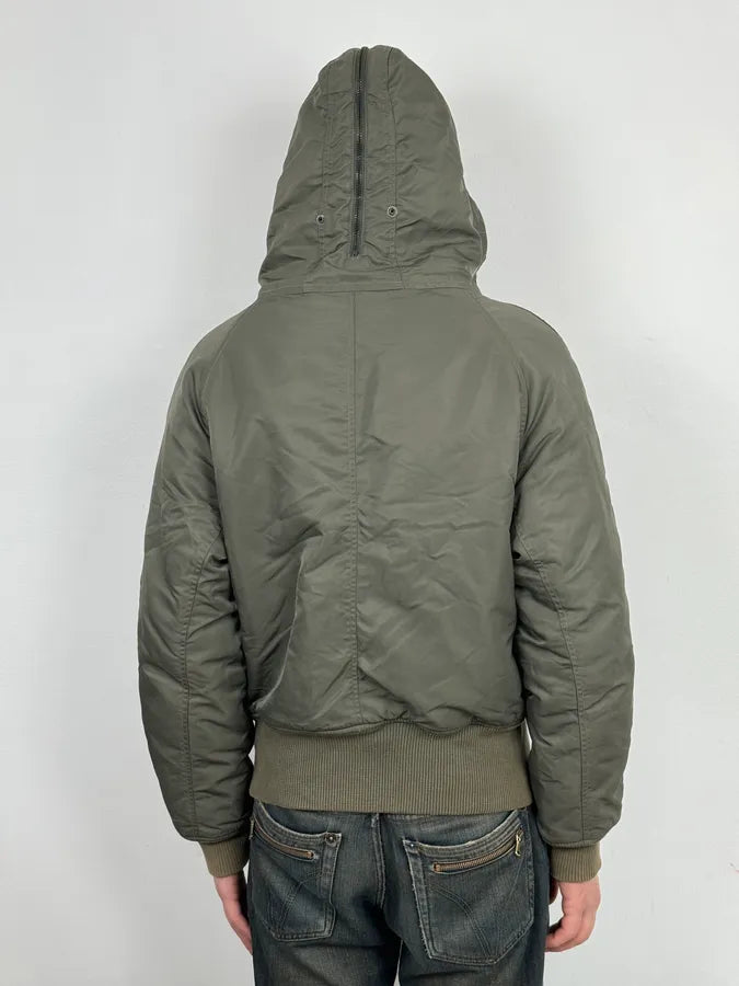 2010s Ralph Lauren Green Aviator Detachable Hood Bomber Jacket PnpQaMi 5