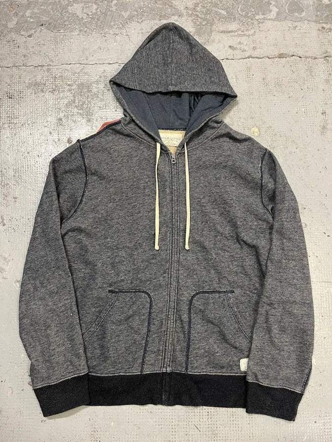 2010s Ralph Lauren Grey American Flag Print Cotton Zip-up Hoodie  qeuqiUX 6
