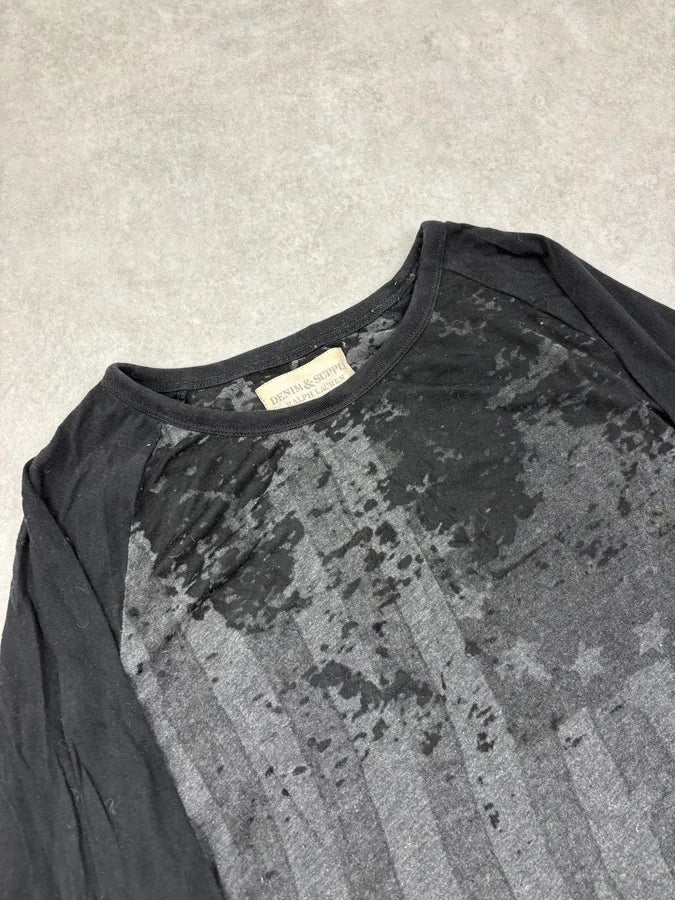 2010s Ralph Lauren Grey USA Flag Distressed Longsleeve T-Shirt bVnIGQB 4