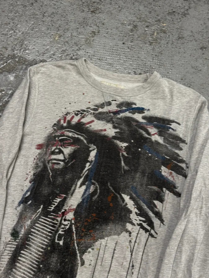 2010s Ralph Lauren Grey Iroquois Portrait Sweater DzSeSkB 4