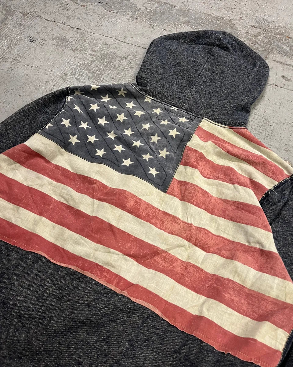2010s Ralph Lauren Grey USA Flag Zip-up Hoodie xCpCXVU 7