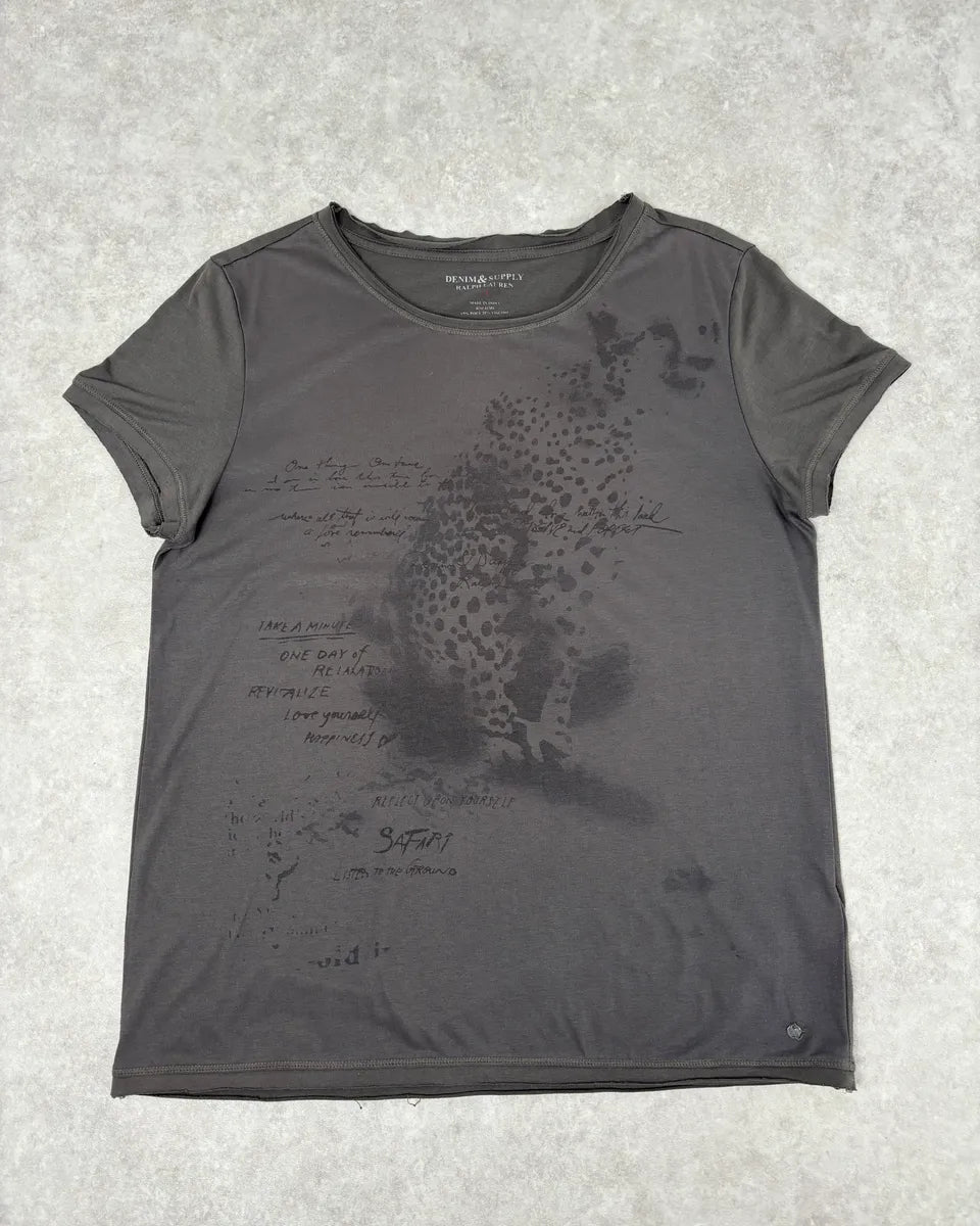 2010s Ralph Lauren Leopard Charcoal Grey Cotton T-Shirt  AUfBTTG 0