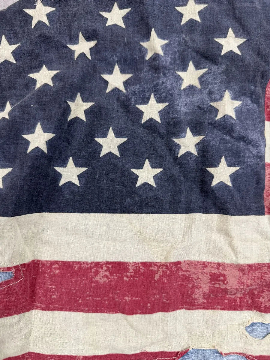 2010s Ralph Lauren Light Blue Denim USA Flag Shirt zLemMdc 8