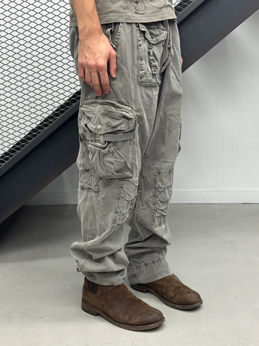 2010s Ralph Lauren Multi-Pockets Grey Military Cargo Pants plrxnWp 1