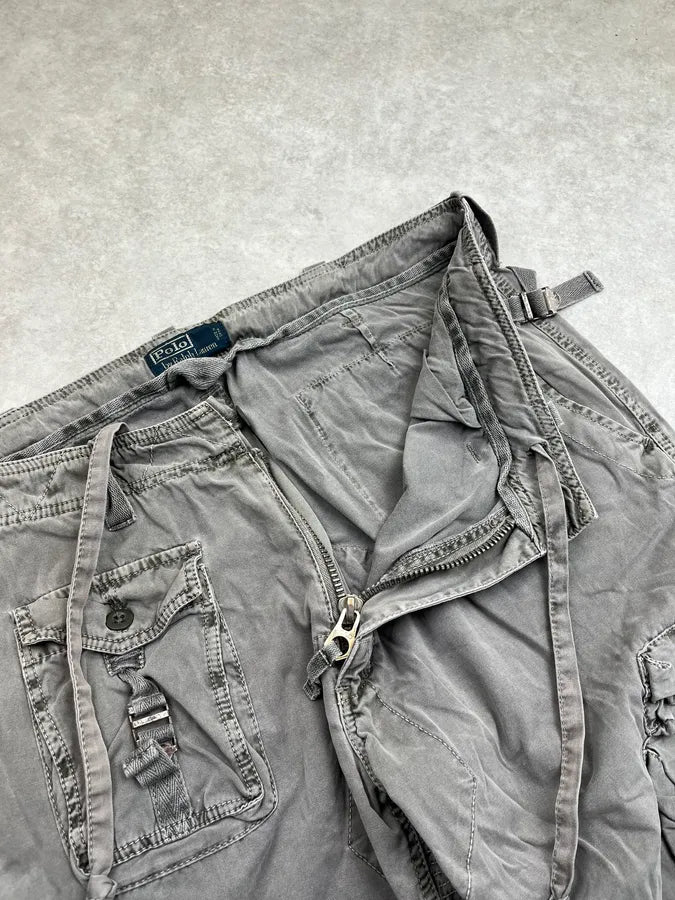 2010s Ralph Lauren Multi-Pockets Grey Military Cargo Pants plrxnWp 8
