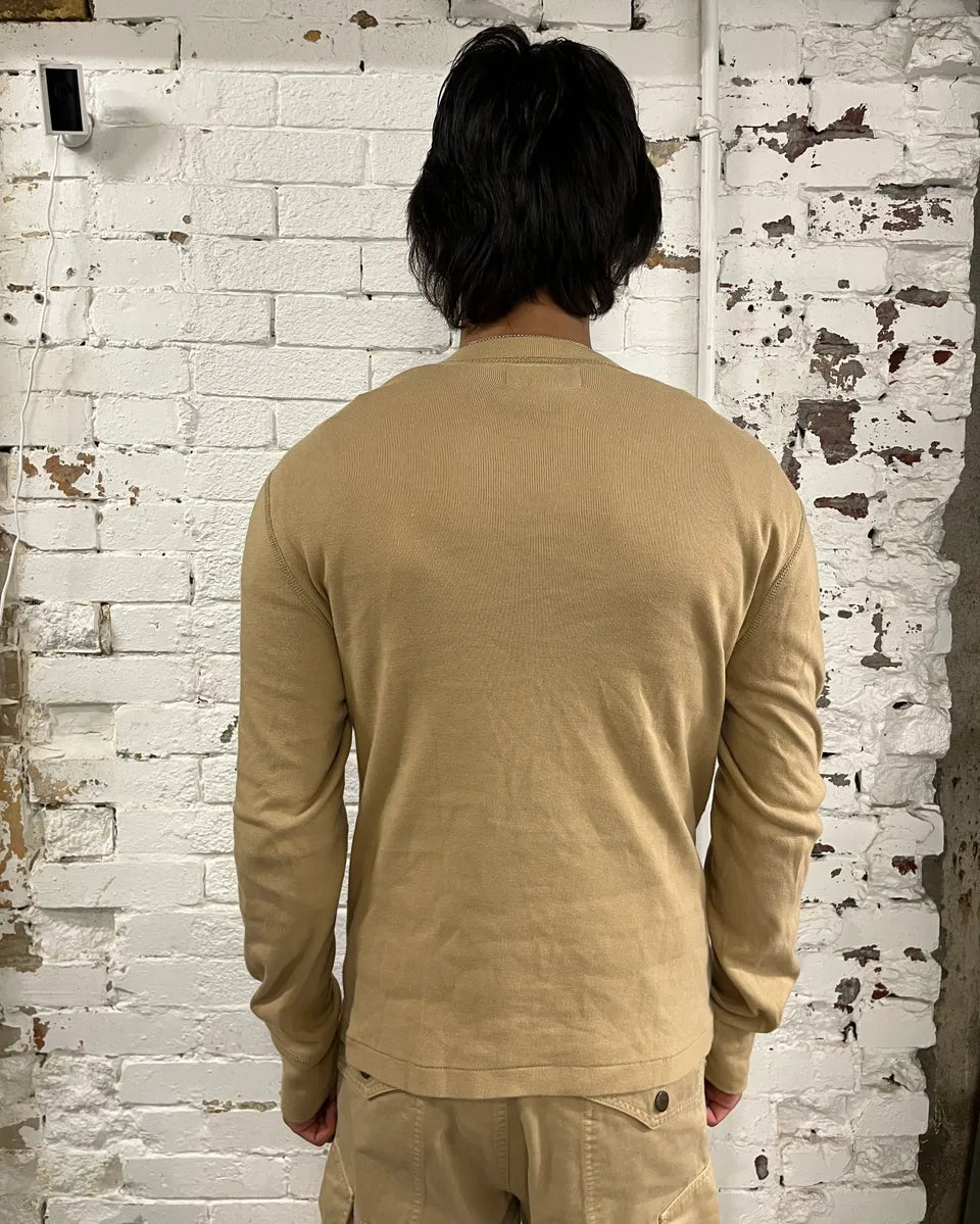 2010s Ralph Lauren Native American Chief Beige Henley Sweater SRdtDbO 2