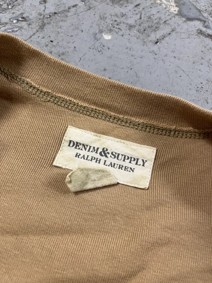 2010s Ralph Lauren Native American Chief Beige Henley Sweater SRdtDbO 7