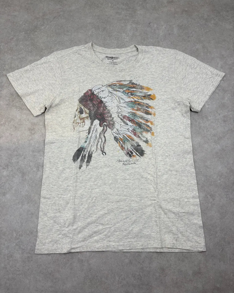2010s Ralph Lauren Native American Skull T-Shirt xZFUzDT 0
