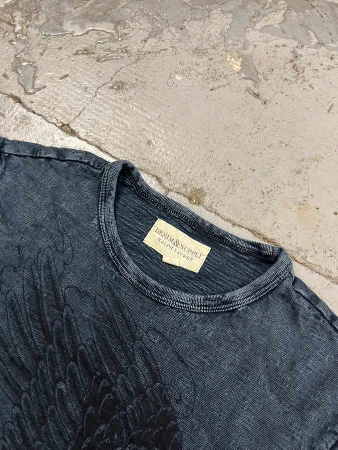 2010s Ralph Lauren Navy Eagle Graphic T-Shirt BXOqPGV 3