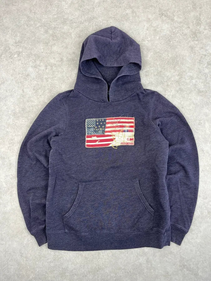 2010s Ralph Lauren Navy USA Flag Hoodie QOpqUzj 3