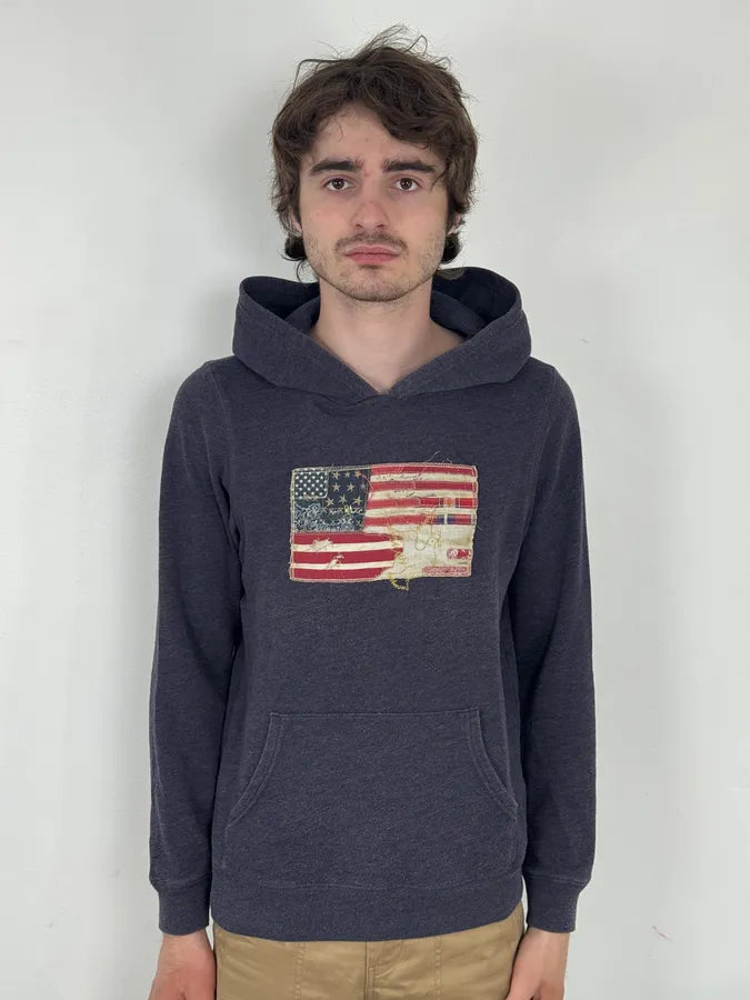 2010s Ralph Lauren Navy USA Flag Hoodie QOpqUzj 1