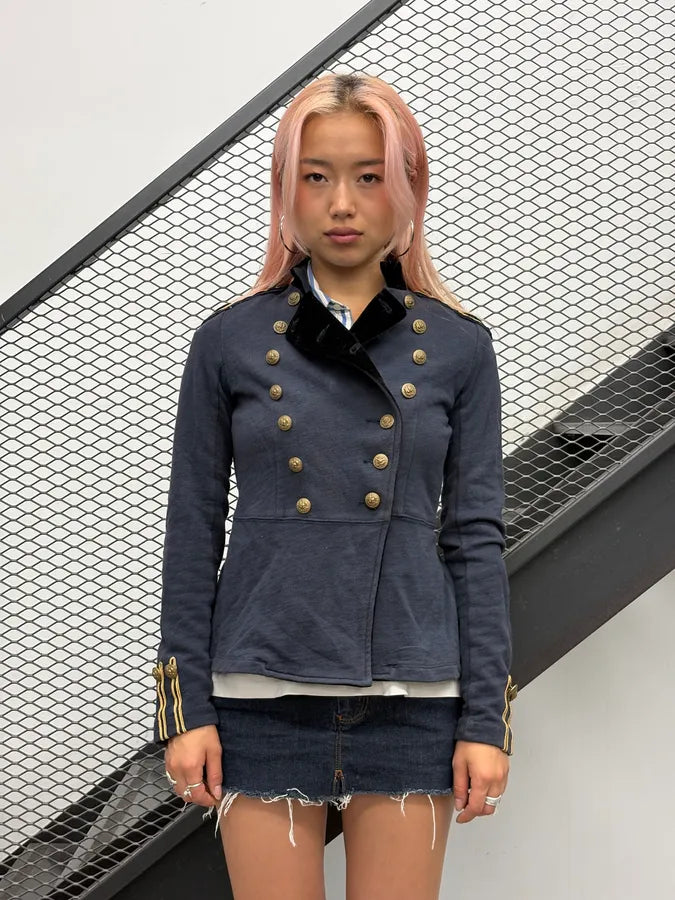 2010s Ralph Lauren Navy Double-Breasted Officer Blazer Jacket nAlkPsJ 1