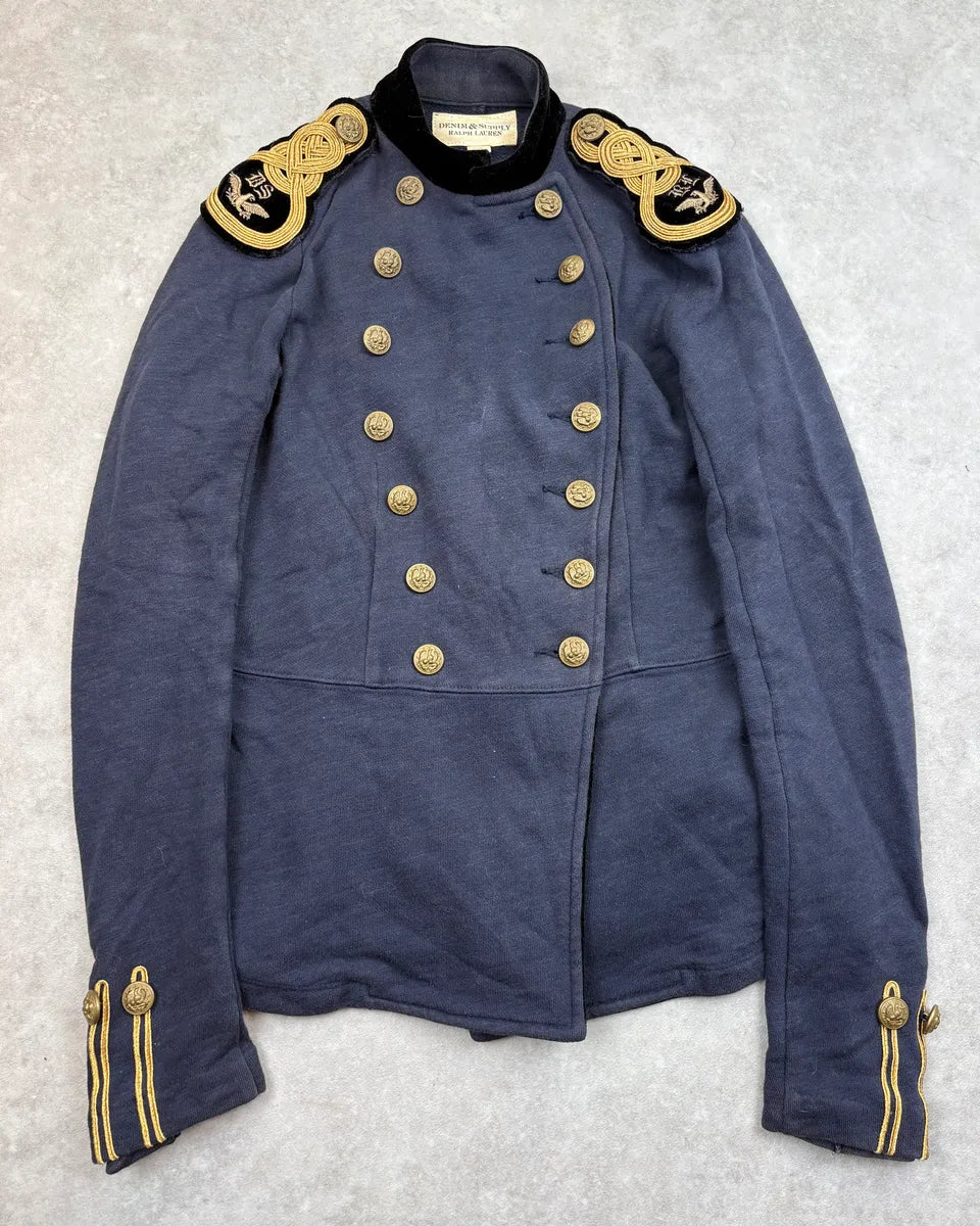 2010s Ralph Lauren Navy Double-Breasted Officer Blazer Jacket nAlkPsJ 0